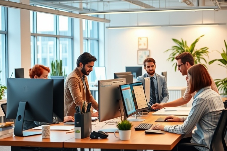 Design team working in modern office
